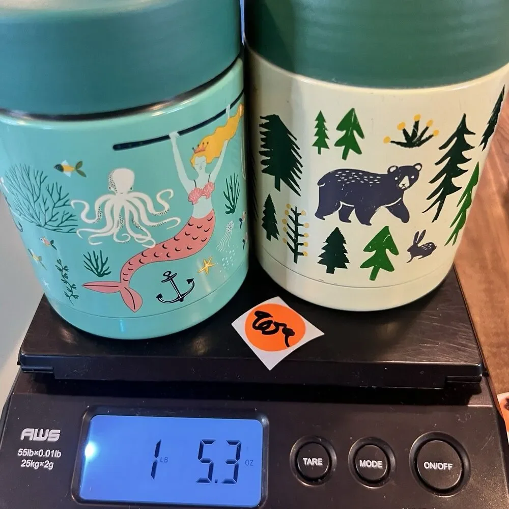 2 Stainless Steel Insulated Lunch 13oz Thermos for Kids Bear Mermaid